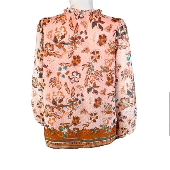 Joie Peach Floral Top Sz M - Picture 2 of 5